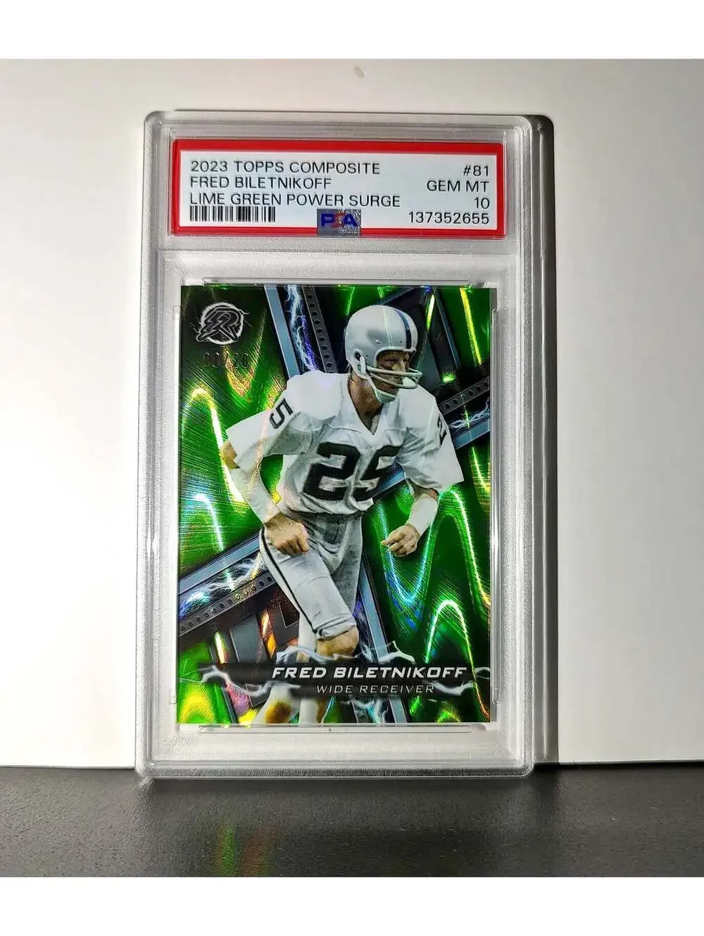 Fred Bilentnikoff 2023 Topps Resurgence 08/20 Lime Green Power Surge #81 PSA 10